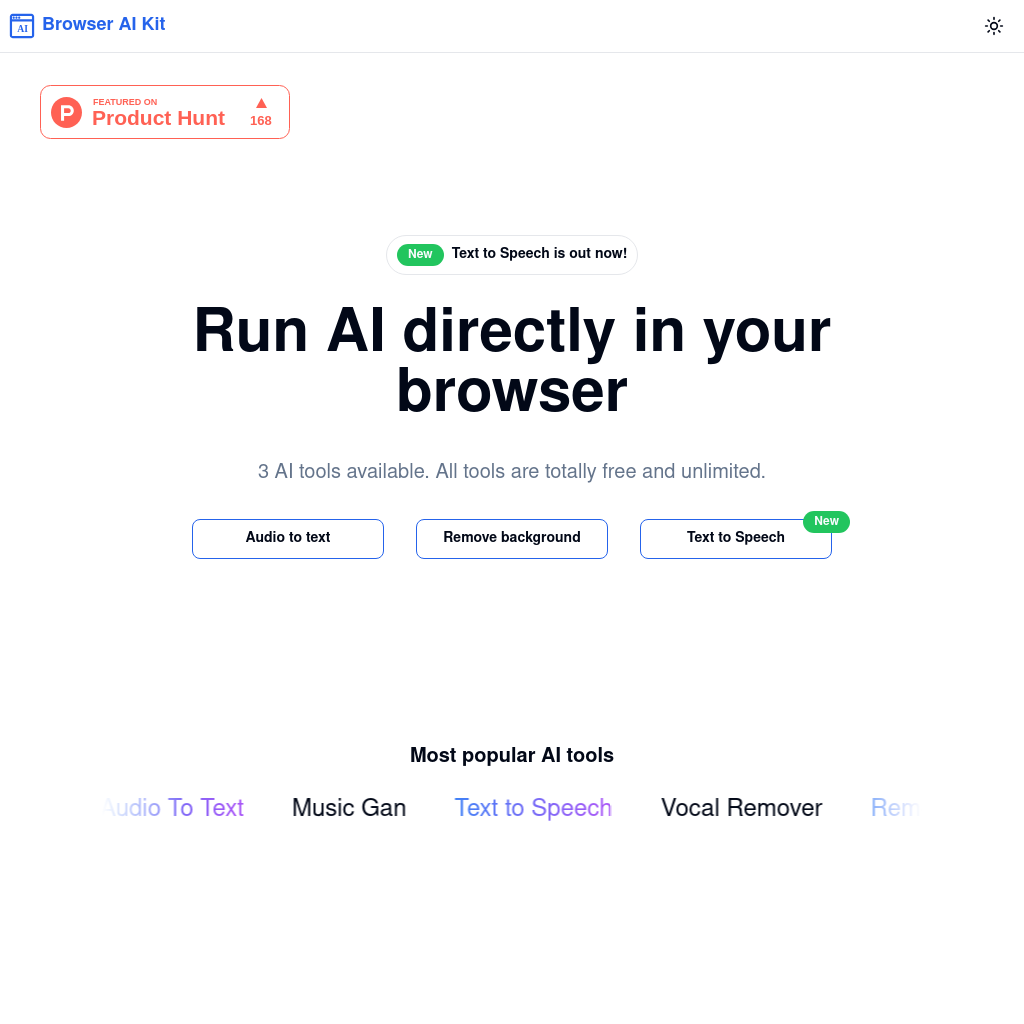 Browser AI Kit - Run AI Tools Directly in Your Browser