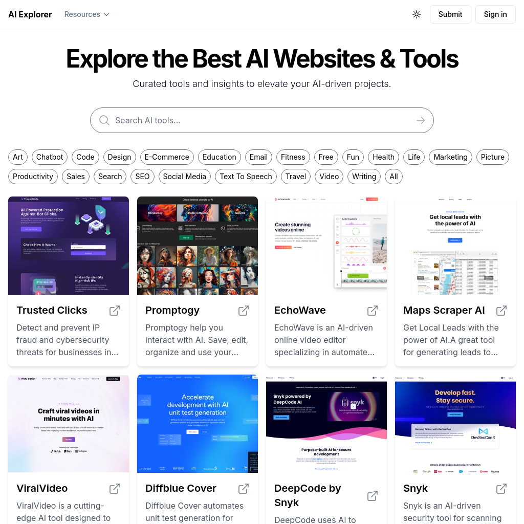 AI Explorer - Your Ultimate AI Tool Directory