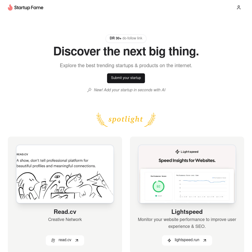 Startup Fame - Discover Trending Startups & Products