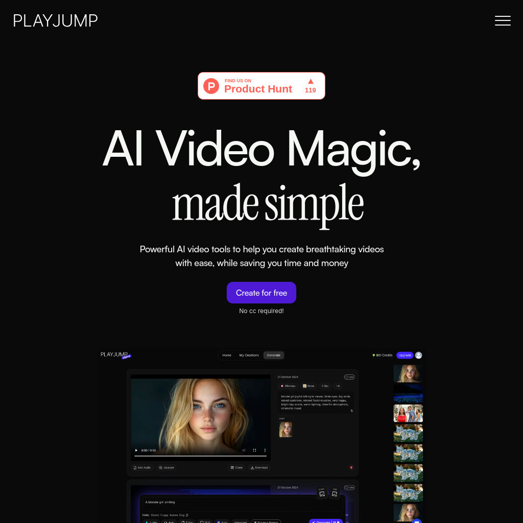 Playjump - Create Stunning AI Videos Effortlessly