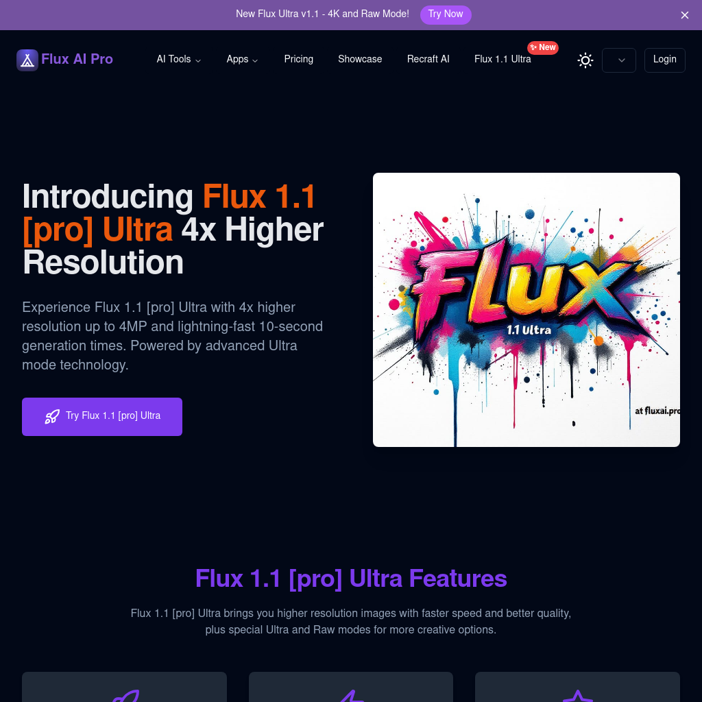 Flux 1.1 Pro Ultra - 4x Higher Resolution Image Generation