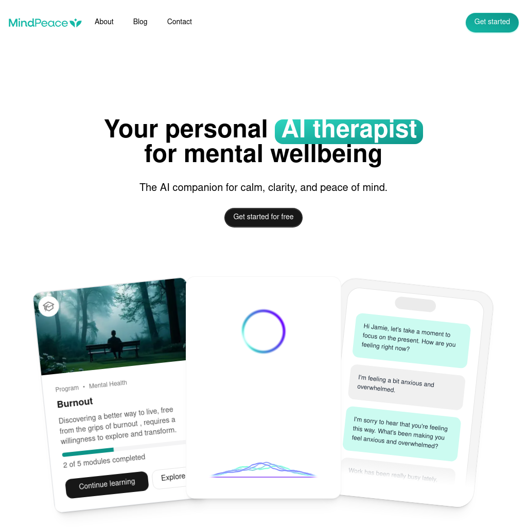 MindPeace AI | Your Personalized AI Therapist for Mental Wellbeing