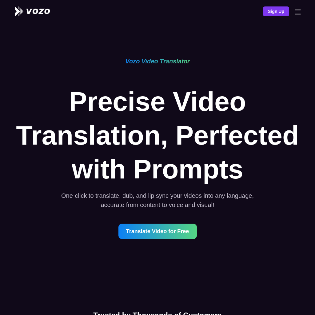 Vozo Video Translator - AI-Powered Video Translation & Dubbing