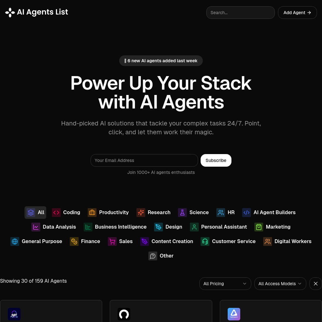 AI Agents List | Compare and Discover Top AI Agents