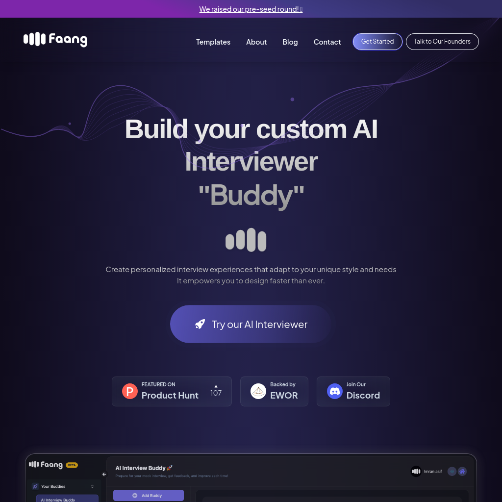 Faang AI - Custom AI Interviewer Buddy for Career Success