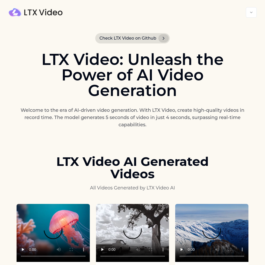 LTX Video: AI Video Generator for Stunning Visuals