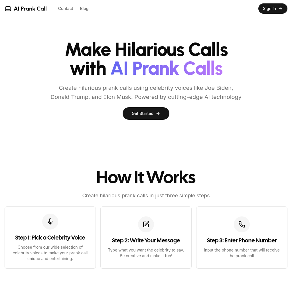 AI Prank Call - Hilarious Celebrity Voice Pranks Made Easy