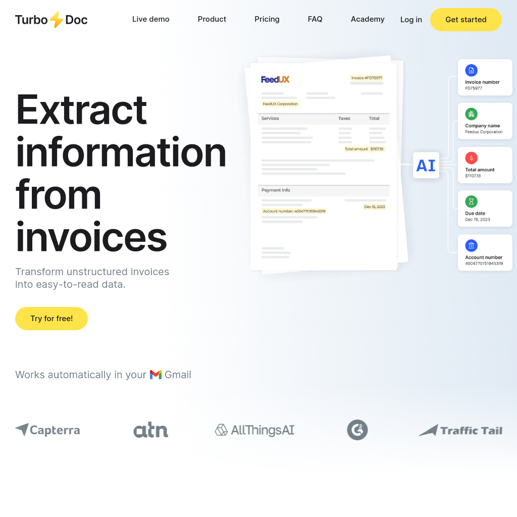 TurboDoc - Intelligent Invoice Processing Made Easy