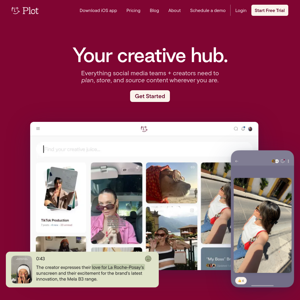 Plot | AI-Powered Creative Hub for Social Media Teams