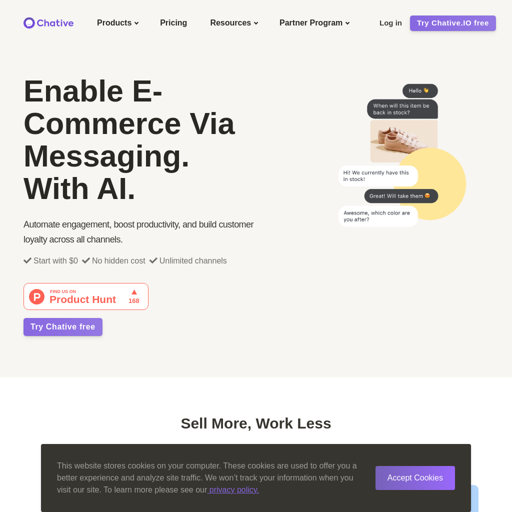 Chative | Boost E-commerce with AI Messaging Solutions