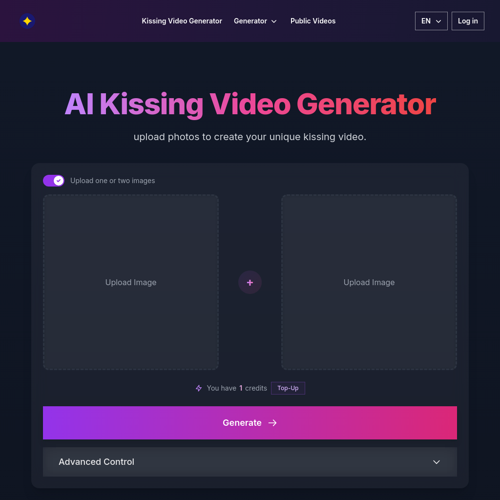 AI Kissing Video Generator: Create Personalized Romantic Videos