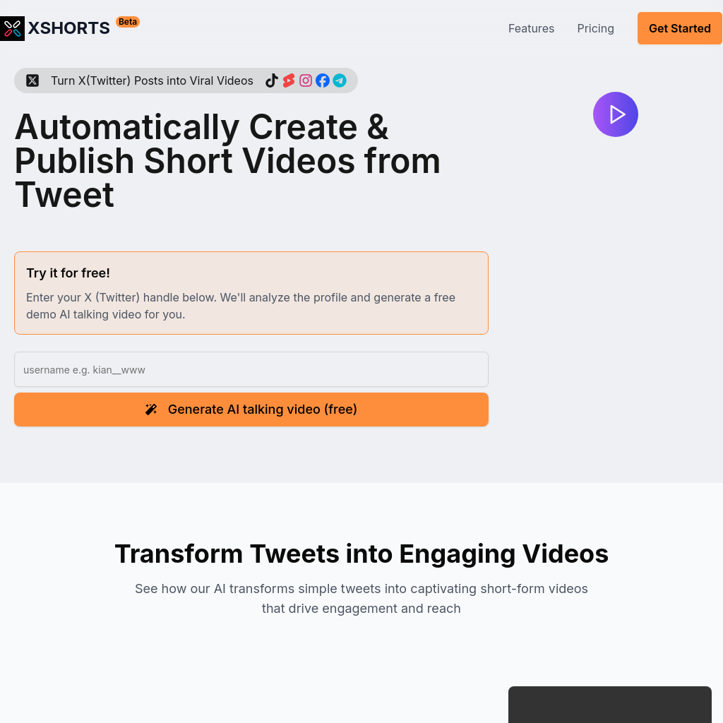 XShorts - Transform Tweets into Viral Videos