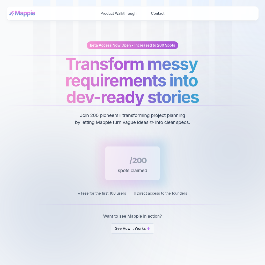 Mappie AI - Effortless Project Planning with AI-Powered Story Creation