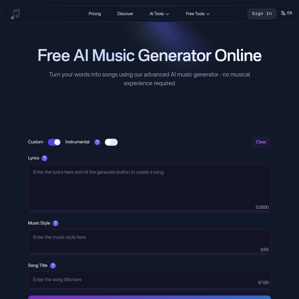 Muzix: Free AI Music Generator for Custom Songs & Instrumentals