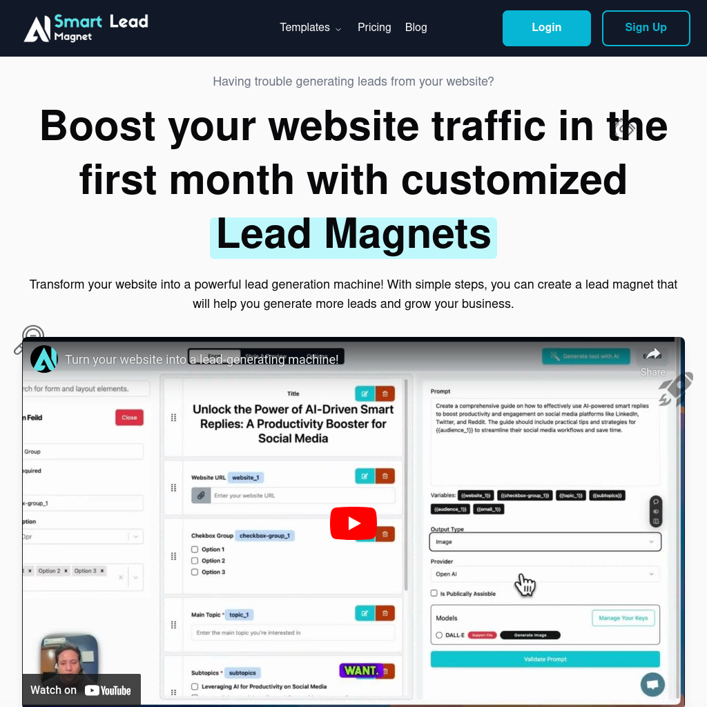 SmartLeadMagnet: AI-Powered Lead Magnets to Boost Website Traffic