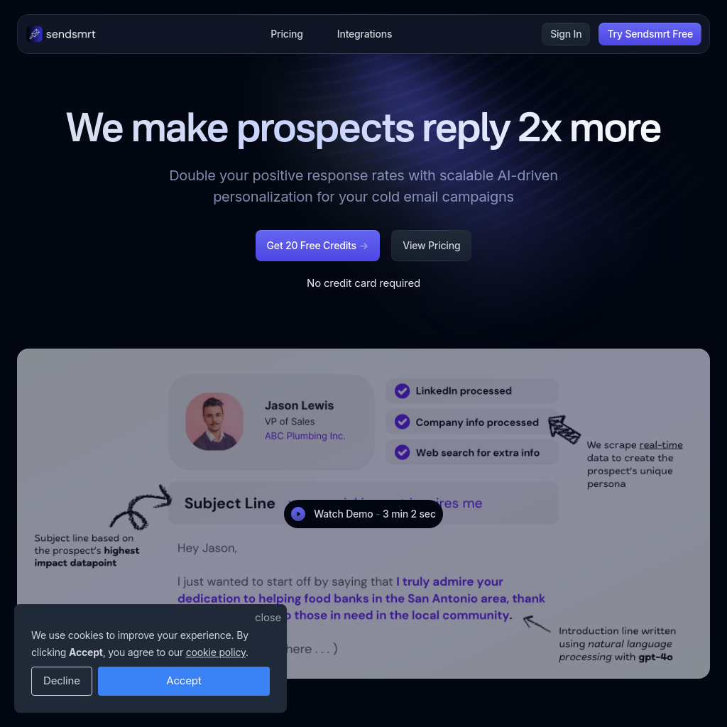 Sendsmrt - AI-Powered Cold Email Personalization