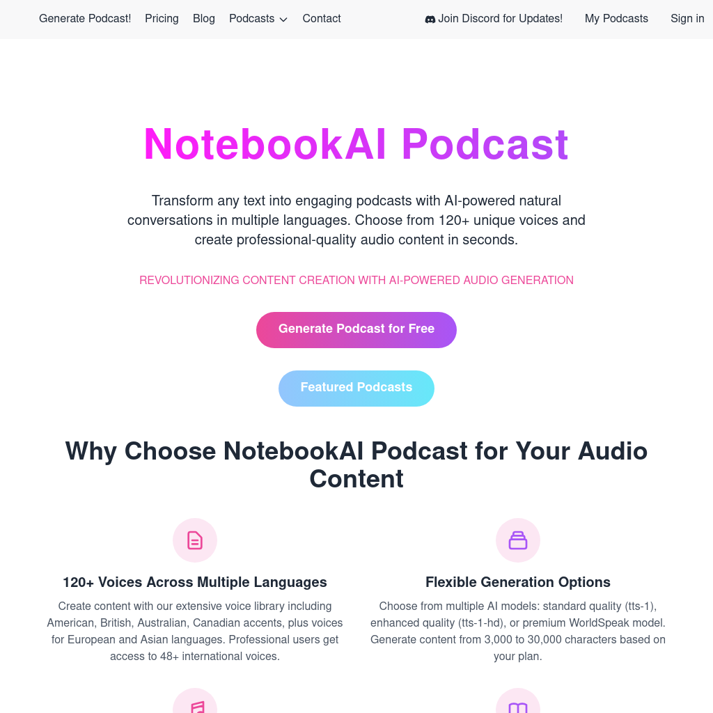 NotebookAI Podcast - AI-Powered Audio Content Creation