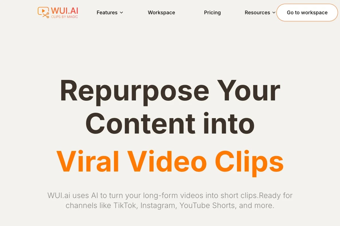 WUI.AI - Transform Long Videos into Engaging Clips