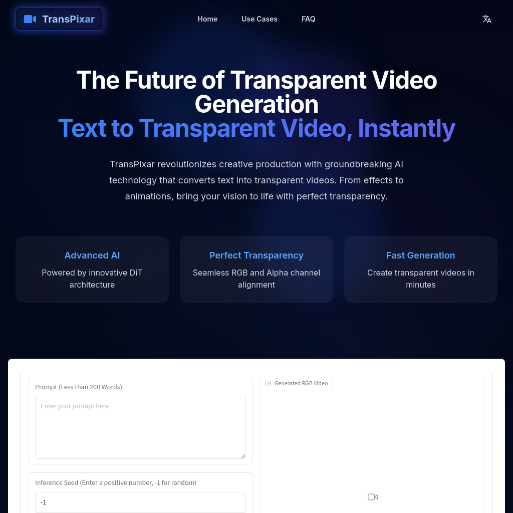 TransPixar - AI-Driven Transparent Video Creation