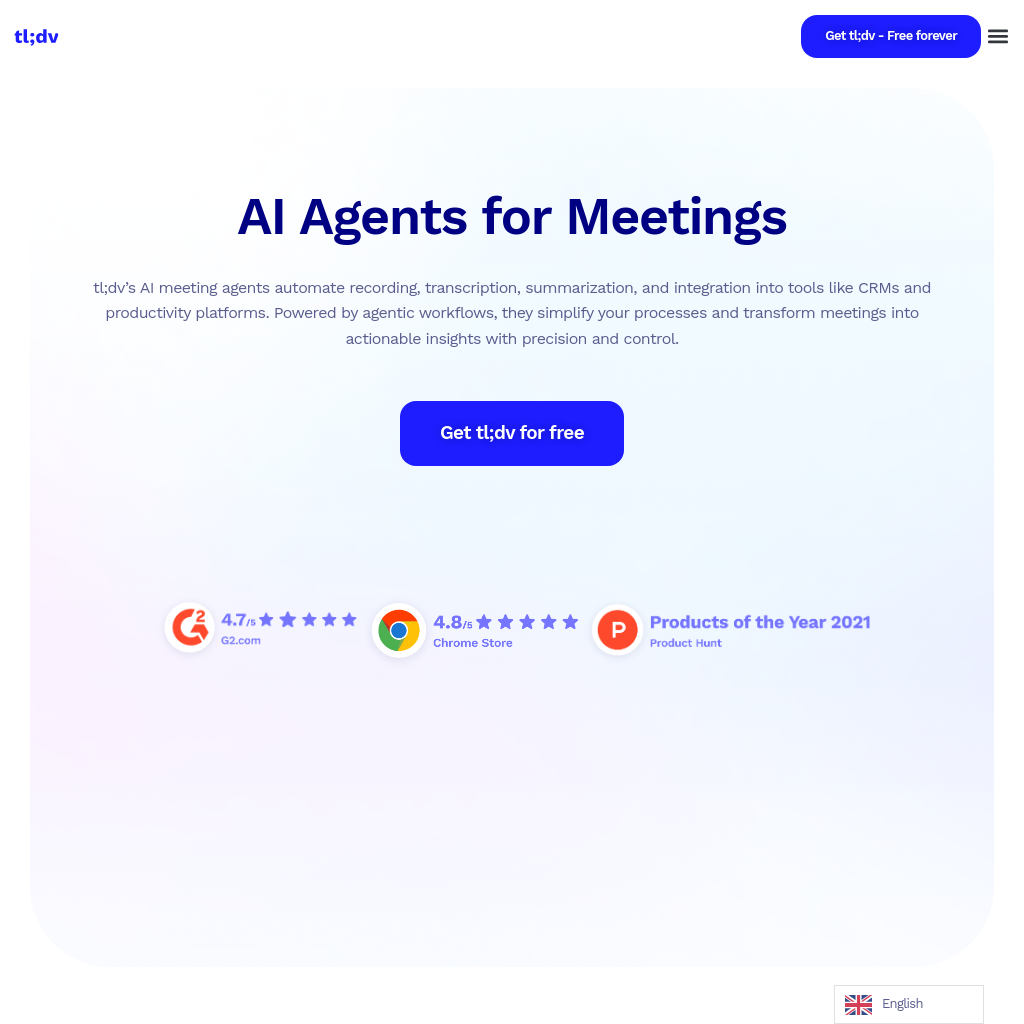 AI Meeting Agents by tl;dv: Automate Productivity & Insights