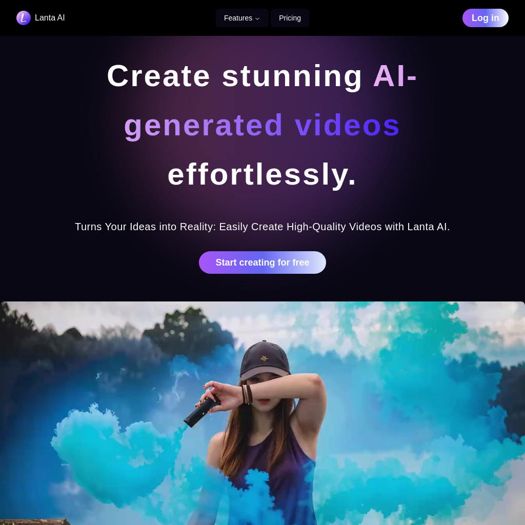 Lanta AI - Text to Video Generator: Powered by CogVideoX &amp; Mochi 1