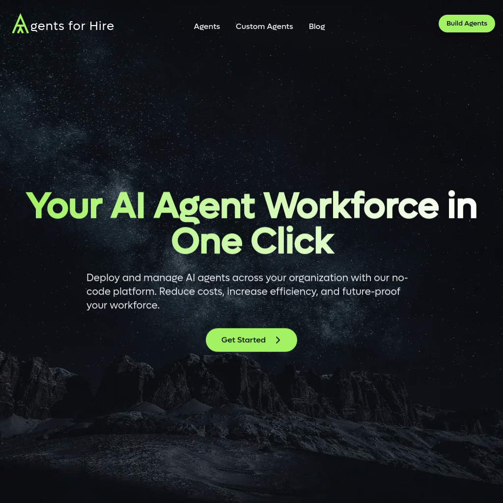 Your AI Agent Workforce in One Click | Agents for Hire