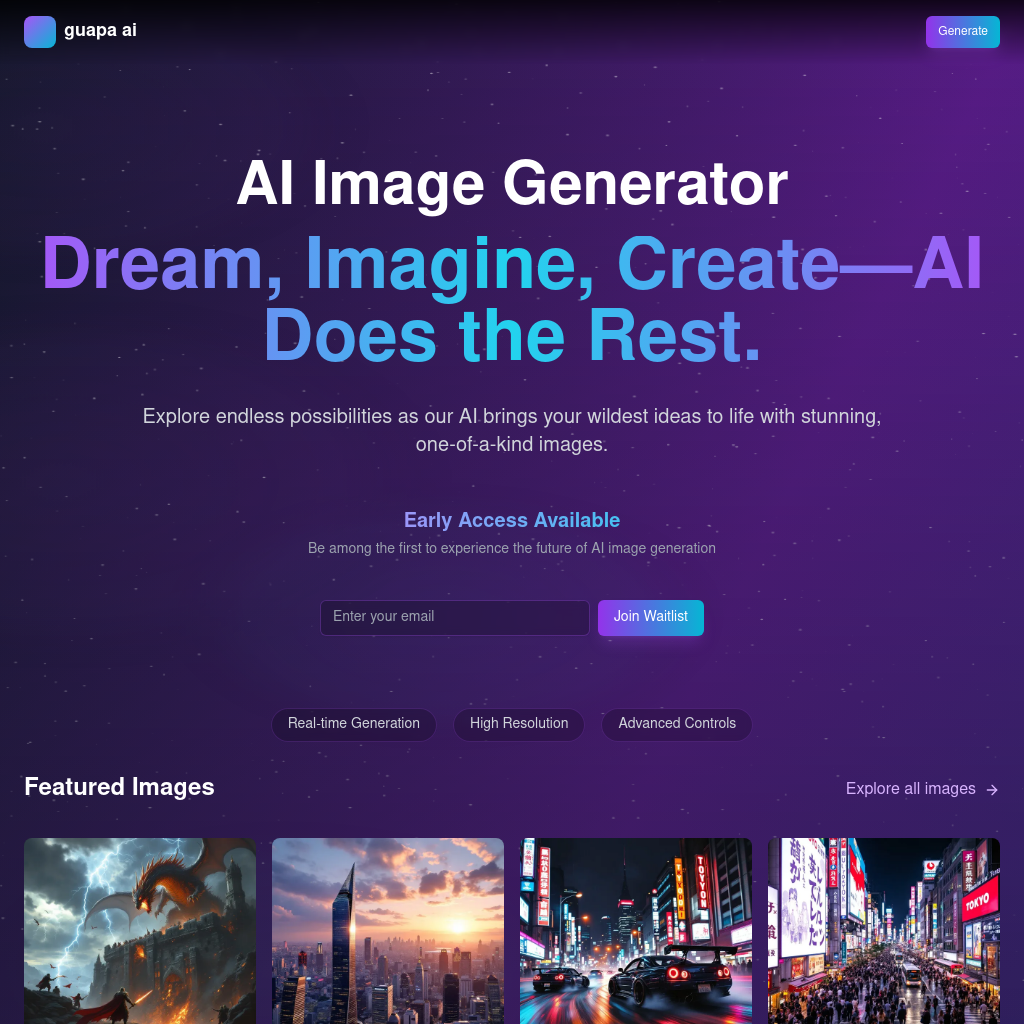 guapa ai | Générateur d'images AI avec des possibilités infinies