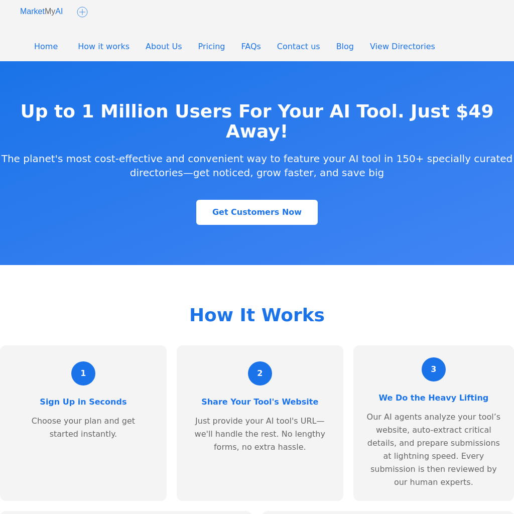 MarketMyAI - Get 1M+ Users for Your AI Tool