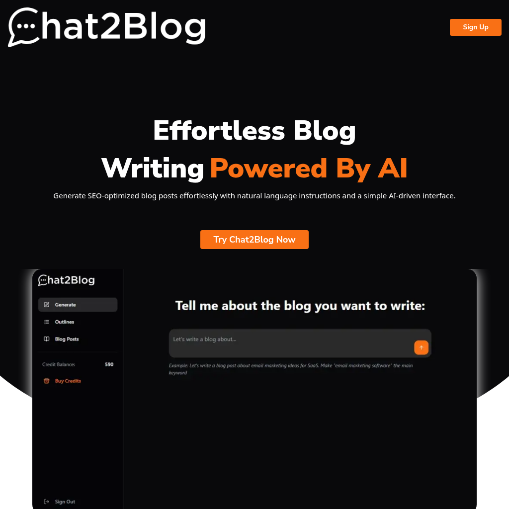 Chat2BlogAI by KatRank: AI-Powered Blog Post Generator