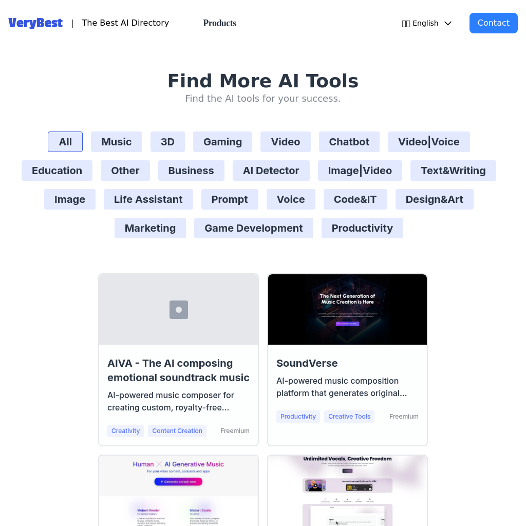 VeryBest.AI: The Best AI Tools Directory