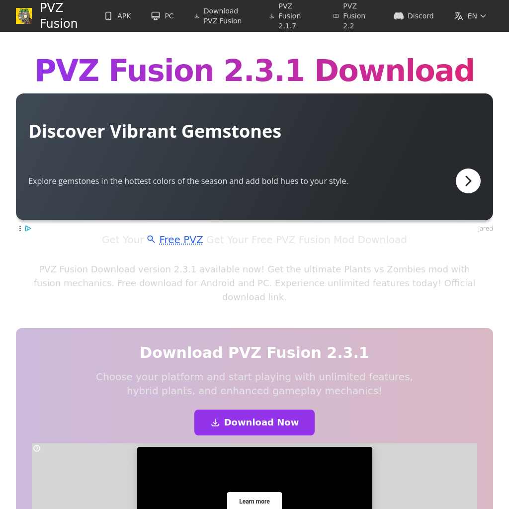 Téléchargement PVZ Fusion v2.3.1 - Mod APK gratuit Plants vs Zombies