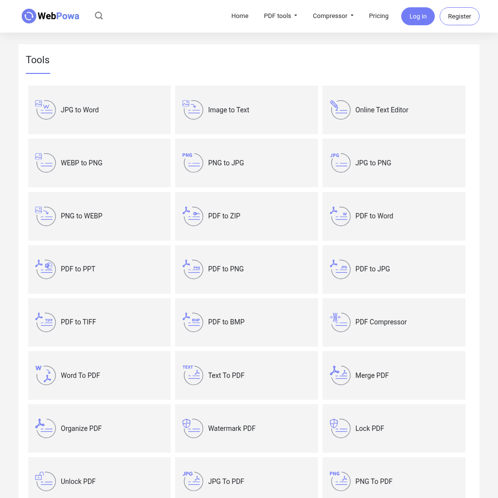 WebPowa | Free Online PDF, Image & Text Tools