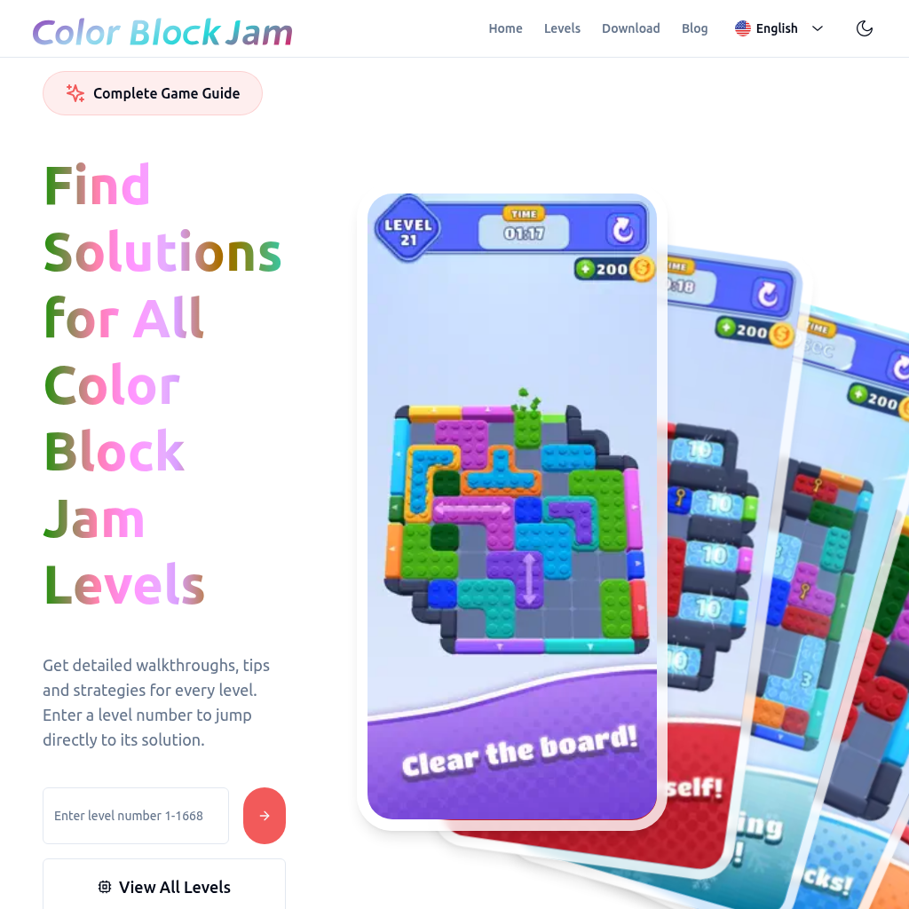 Color Block Jam: Complete Walkthrough & Solutions - 1668 Levels