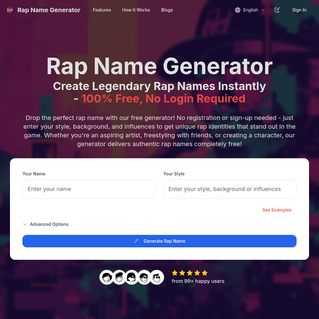 Rap Name Generator: Create Authentic Hip-Hop Identities