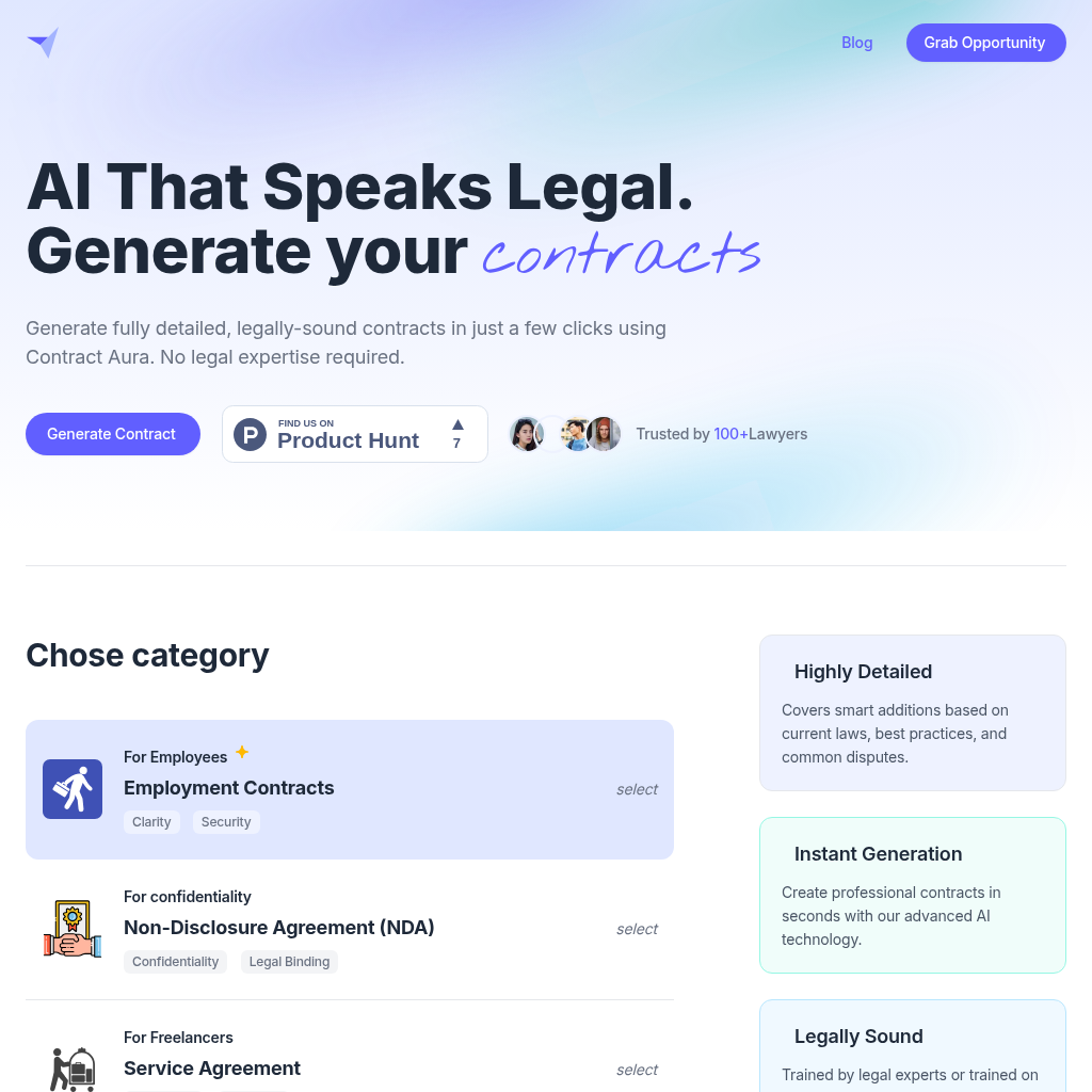 Contract Aura: Free AI Contract Generator