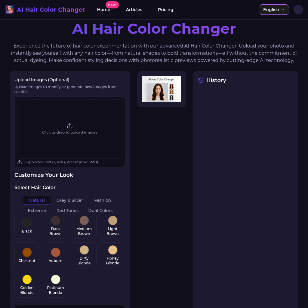 AI Hair Color Changer: Virtual Hair Try-On