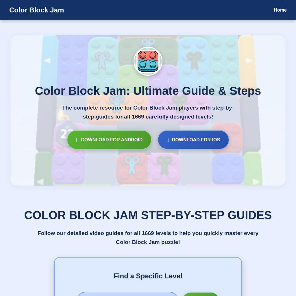 Color Block Jam Levels 1-1669: Video Guides & Walkthroughs