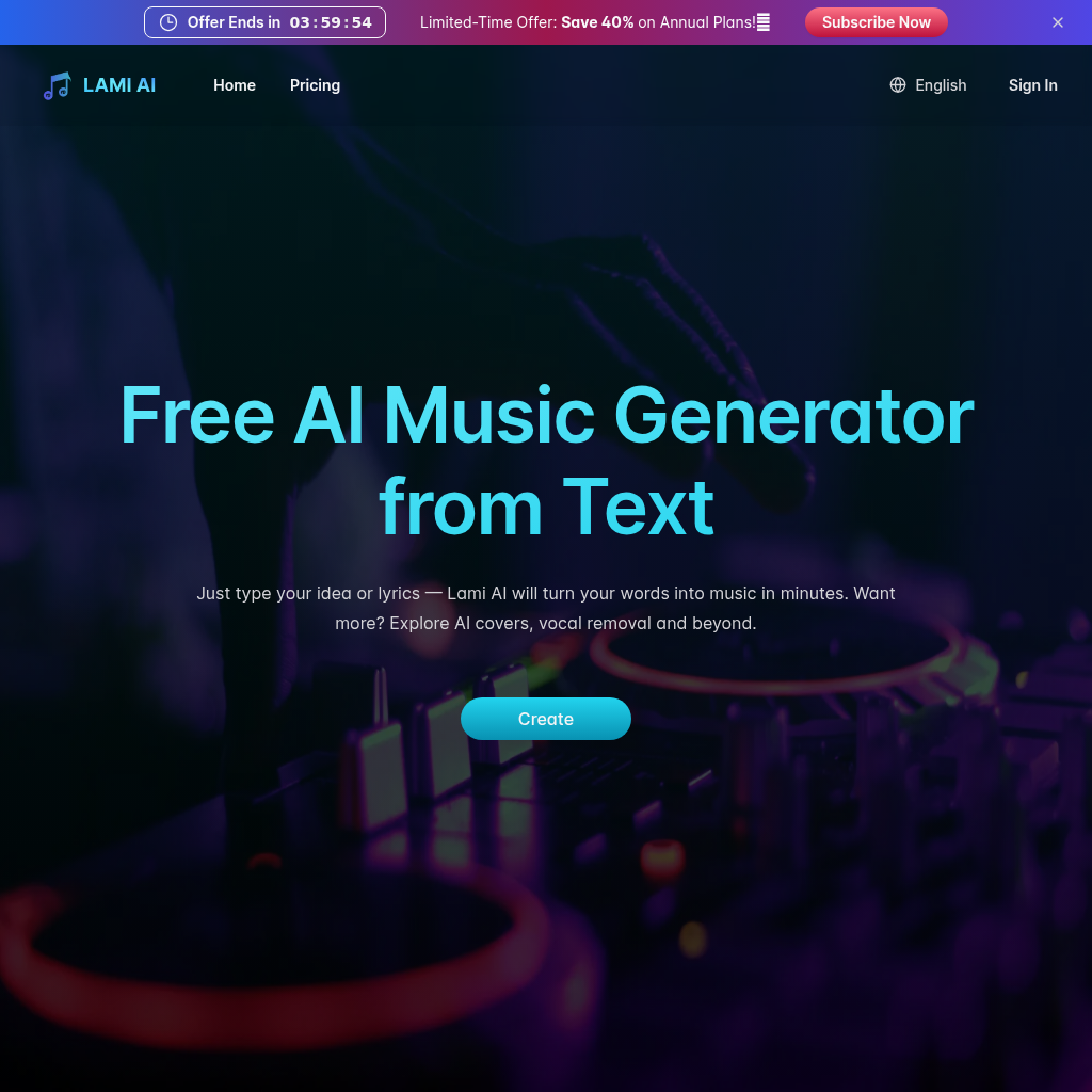 Lami AI Music Generator: Free AI Music from Text