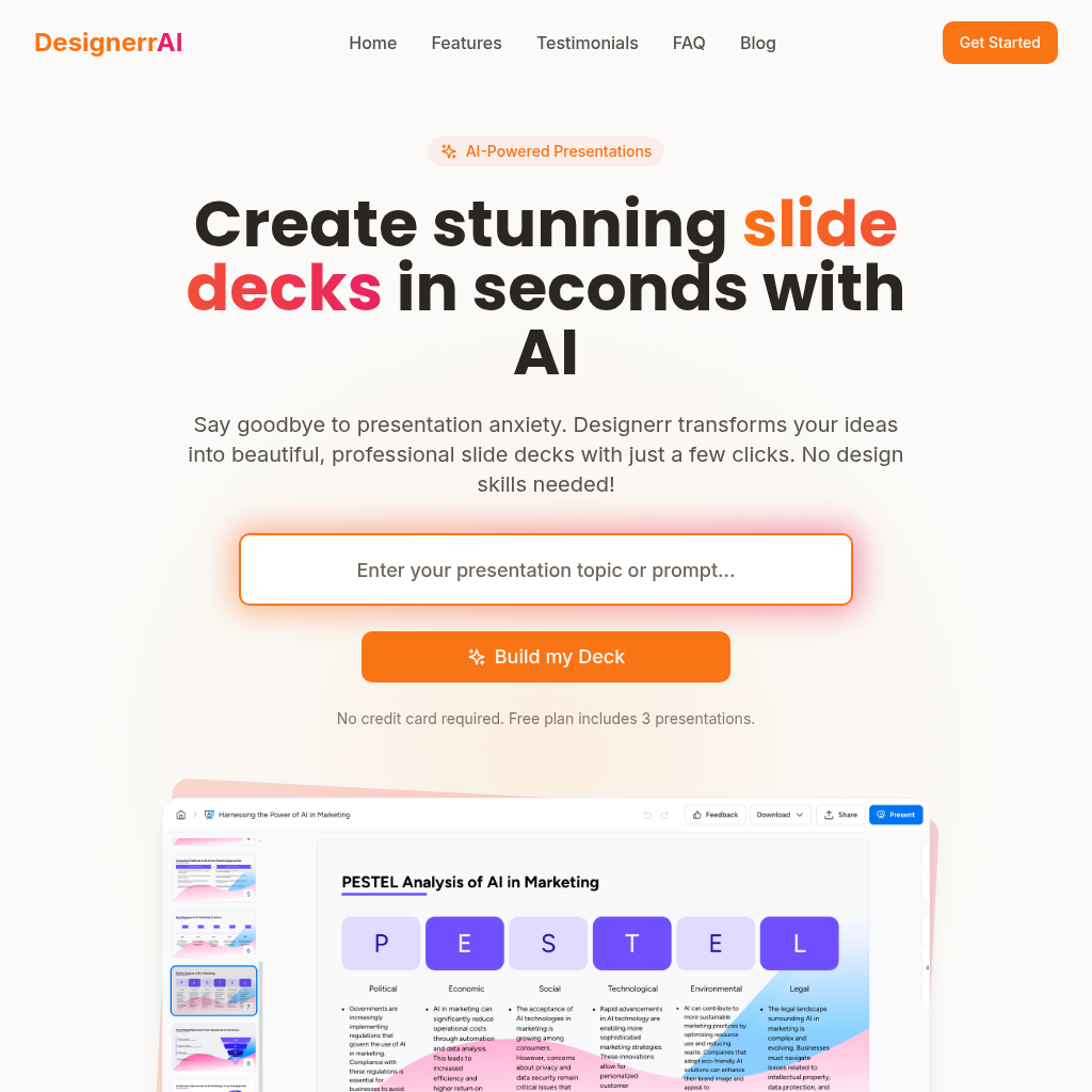 Designerr AI: AI-Powered Presentation Maker - Alternative to Gamma & Beautiful.AI