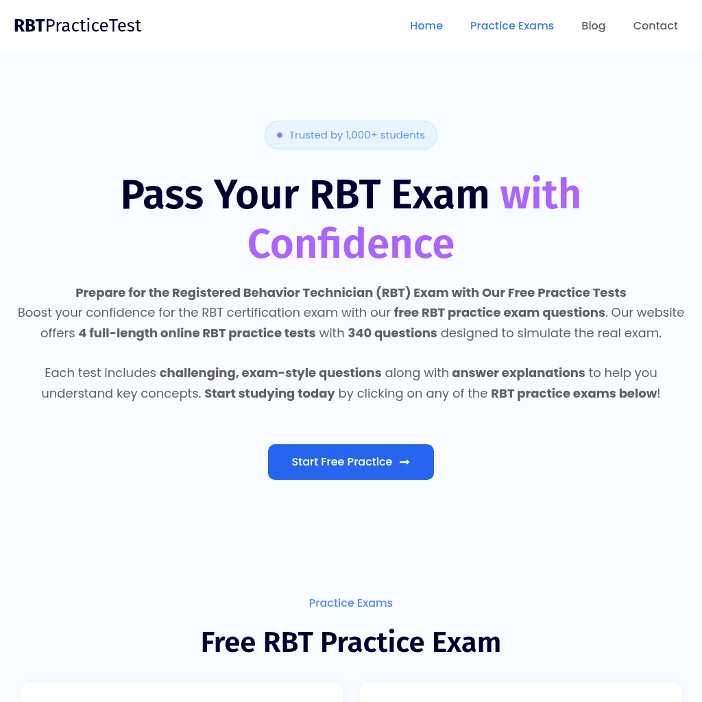 RBT Practice Test - Free RBT Exam Prep | RBT Practice Test