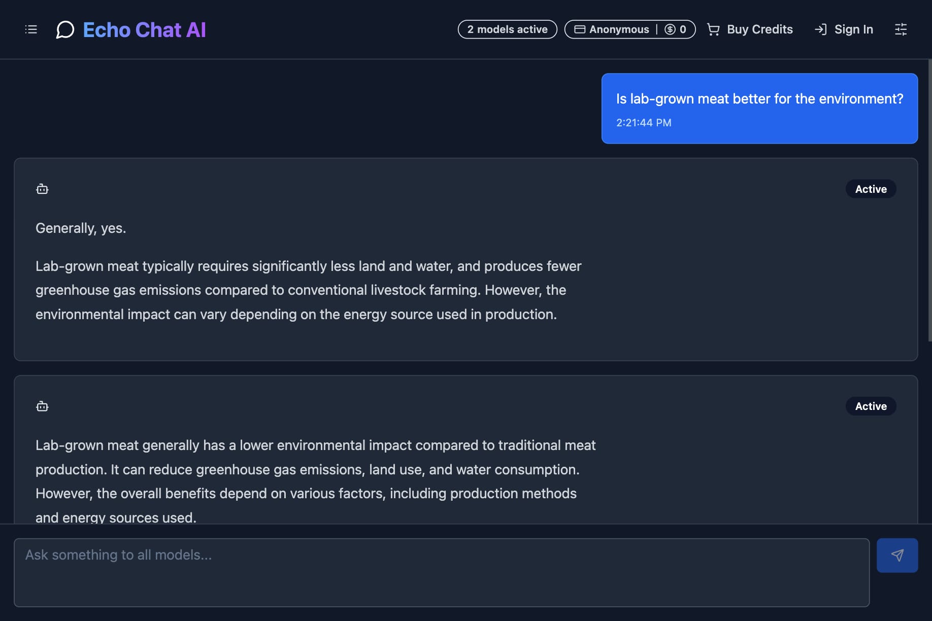 Echo Chat AI: Compare & Chat with Top AI Models