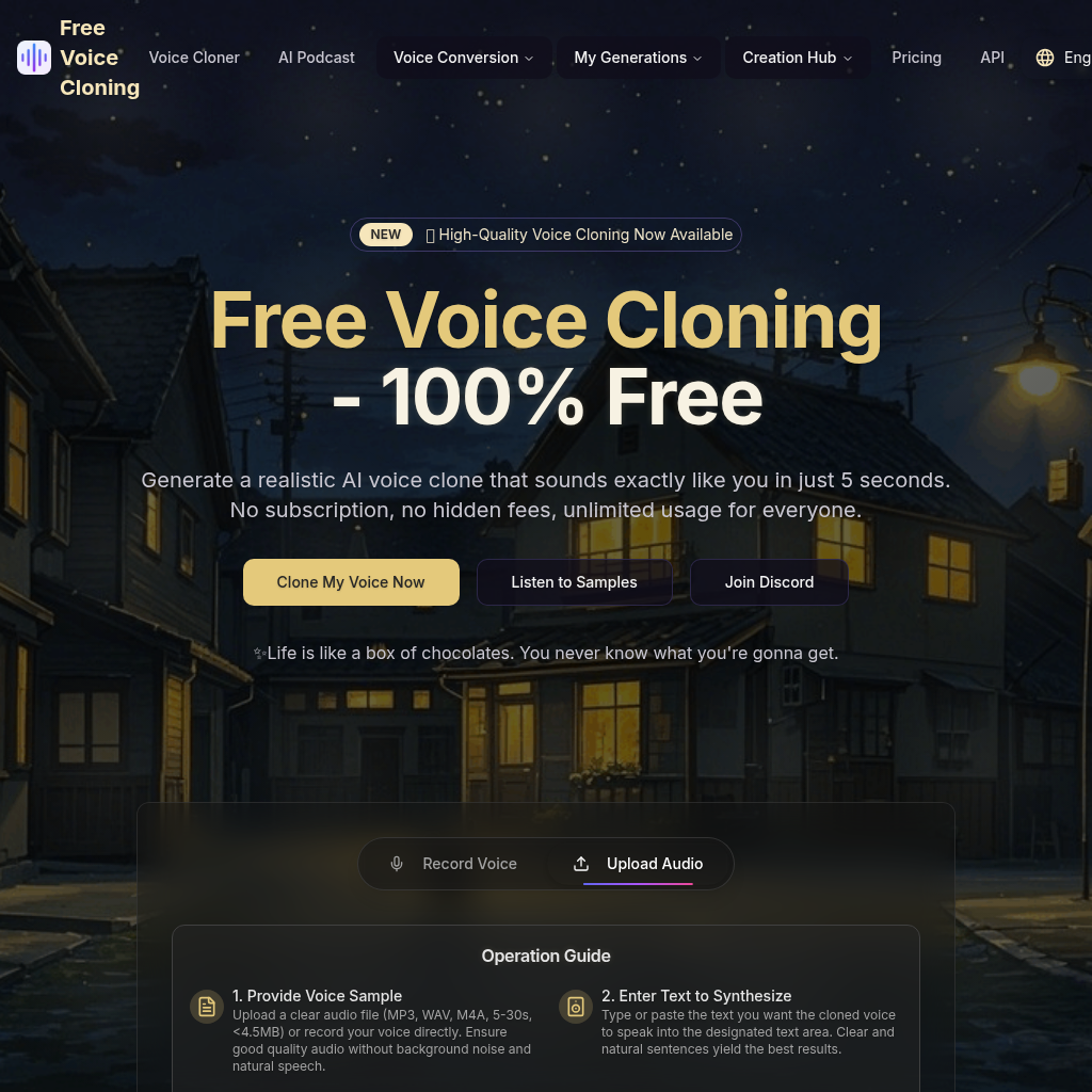 Free AI Voice Cloning - Best Voice Cloner | Free Voice Cloning