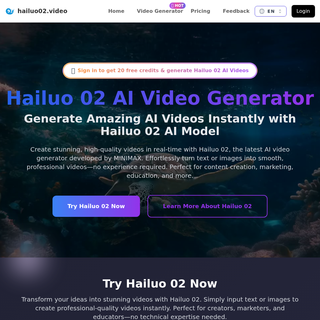 Hailuo 02 AI Video Generator - Create Videos Effortlessly