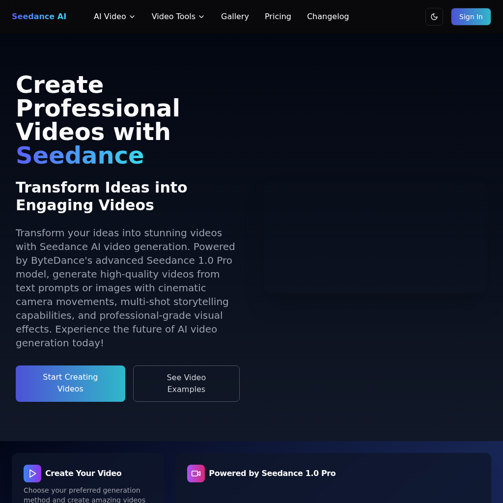 Seedance AI Video Generator: Professional Videos