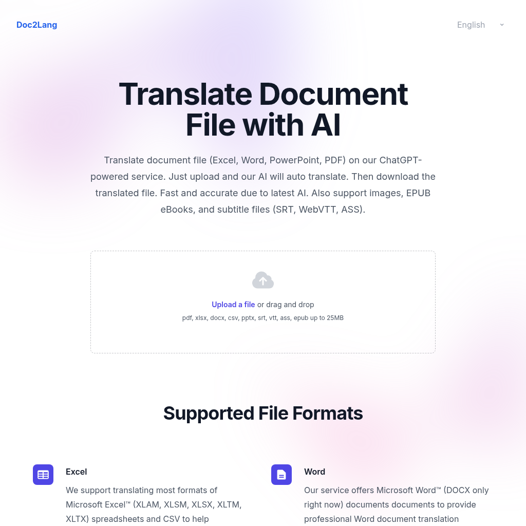 Doc2Lang: AI Document Translation