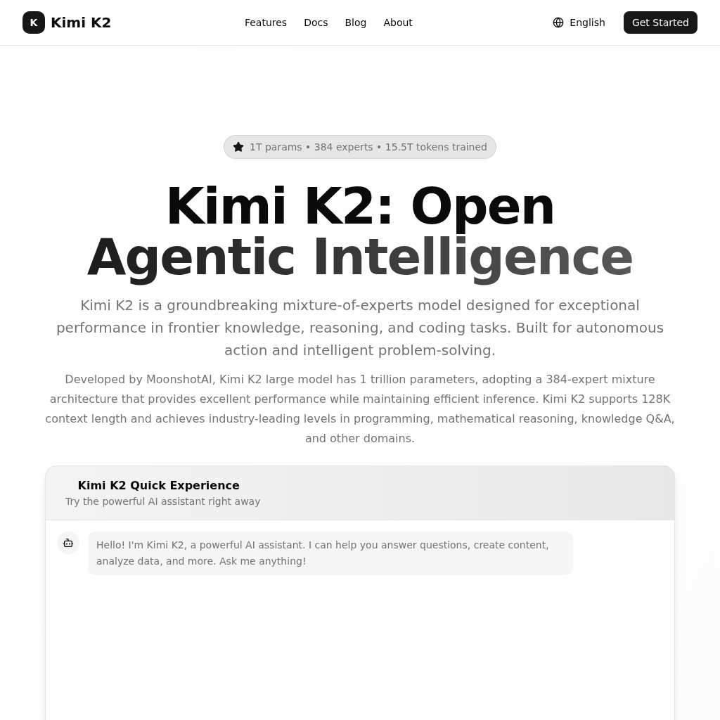 Kimi K2 - Open-Source Agentic AI: 1 Trillion Parameters