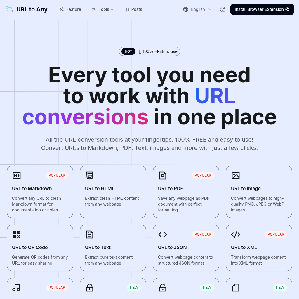 URL to Any: All-in-one URL Conversion Tool