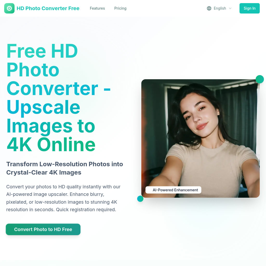 HD Photo Converter Free: AI 4K Upscaler