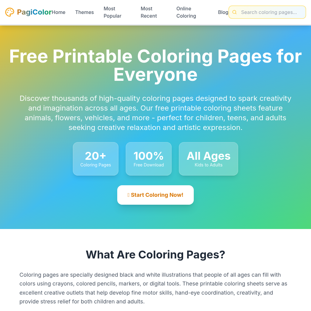 PagiColor: Free Printable Coloring Pages for All Ages
