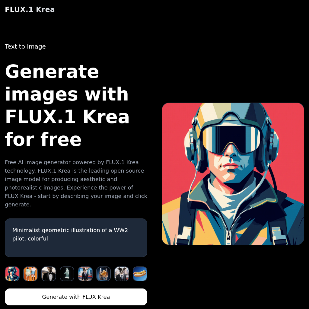 FLUX Krea: Free AI Image Generator - Fast & Stunning Results